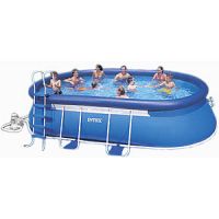 Бассейн овальный 57982 Intex Easy Set Pools и Metal Frame Pools 366х610х122см (металлический, сборно-разборный Интекс)